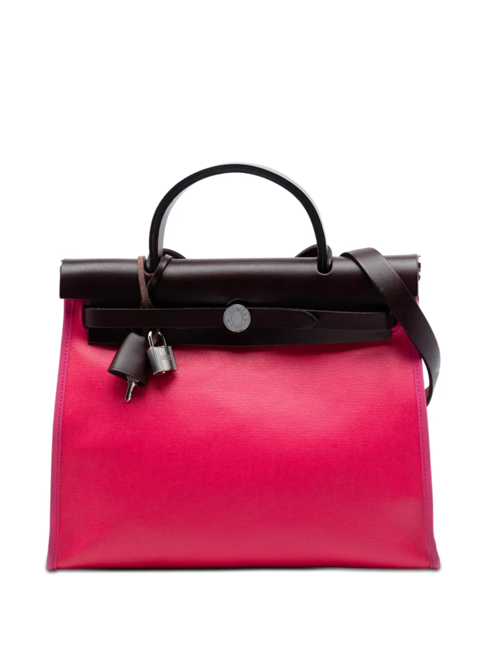 Hermès Pre-Owned Borsa a tracolla H Berline Herbag Zip 31 in tela Toile 2021 - Rosa