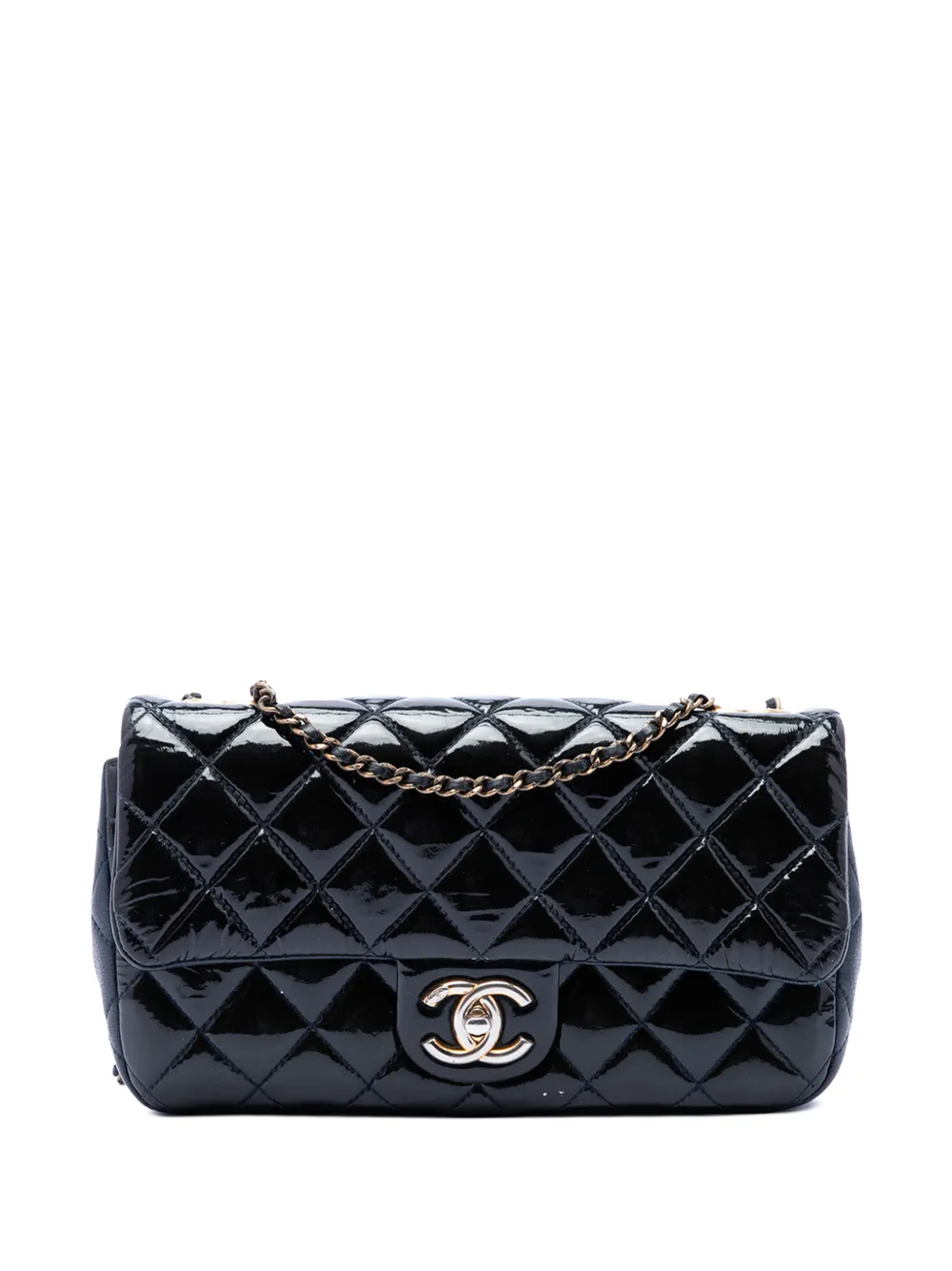 CHANEL Pre-Owned Borsa a tracolla Paris Salzburg CC media in pelle di capra lucida con occhielli e battente 2015-2016 - Blu