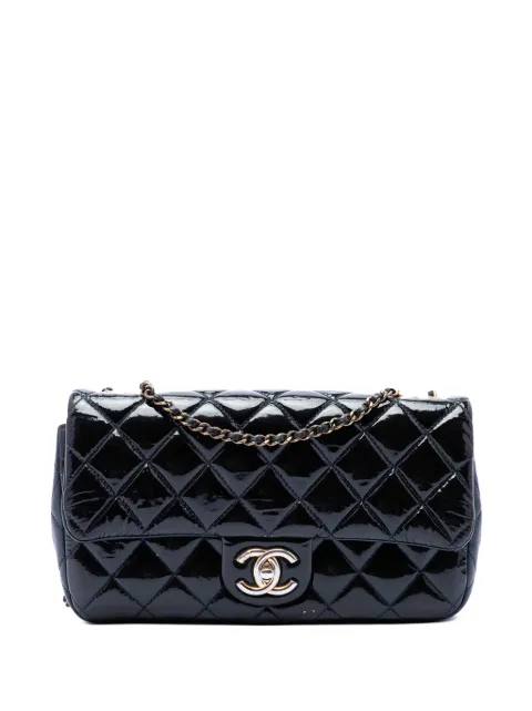 CHANEL Pre-Owned 2015-2016 Paris Salzburg Medium Patent and Goatskin CC Eyelet Flap crossbody bag