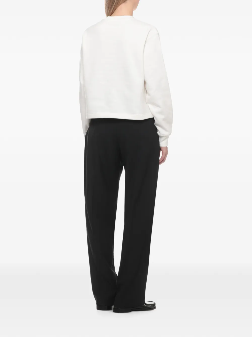 Casablanca Cropped trui met geborduurd logo Beige