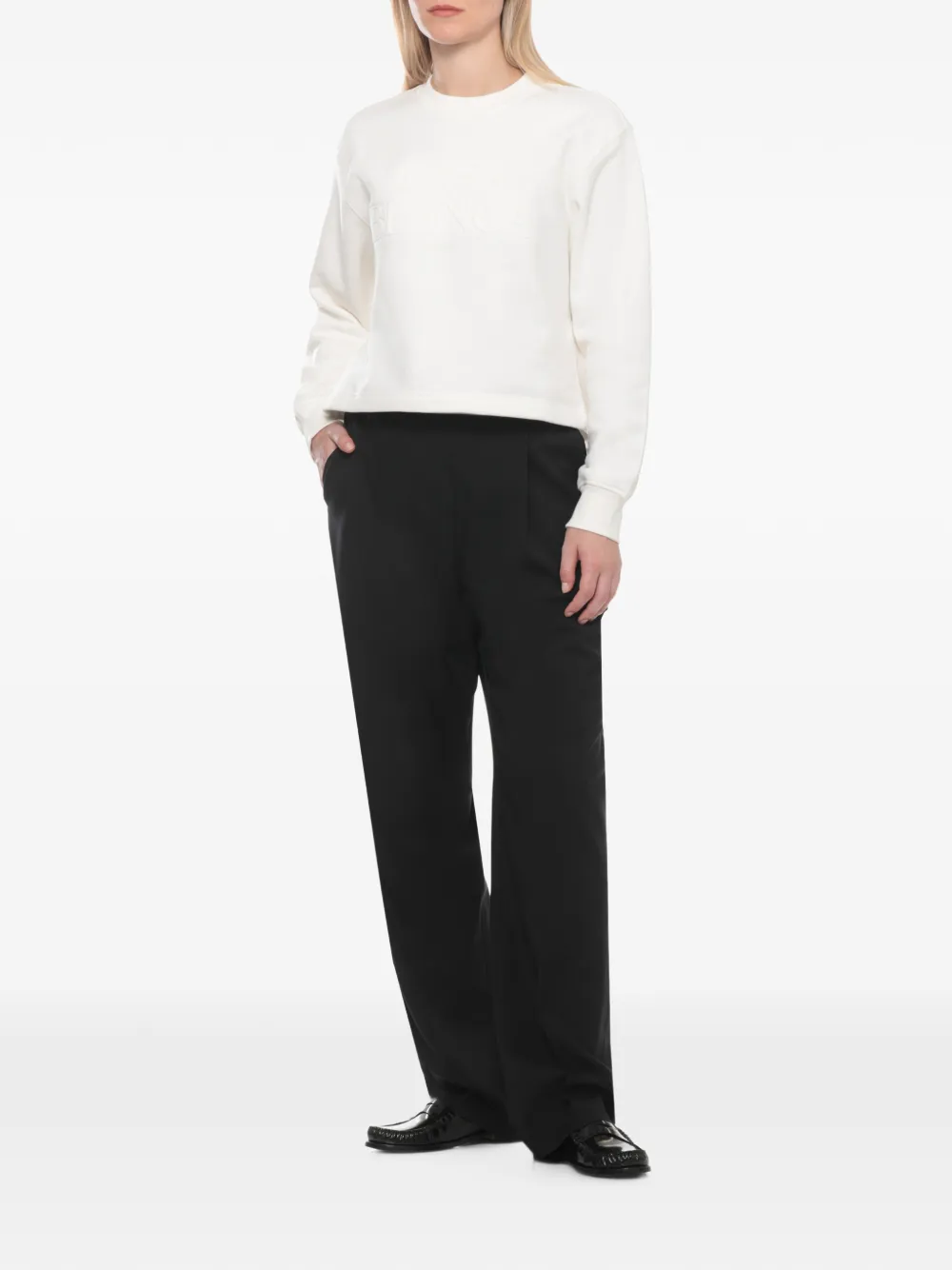 Casablanca Cropped trui met geborduurd logo Beige