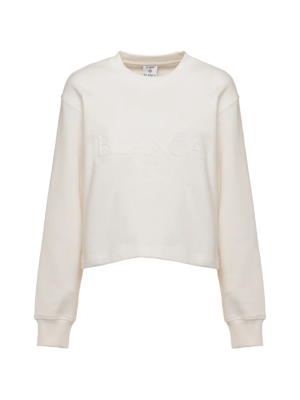 Casablanca logo-embroidered cropped sweater - Toni neutri