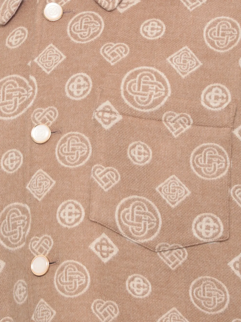Casablanca Wollen shirtjack met monogram Beige