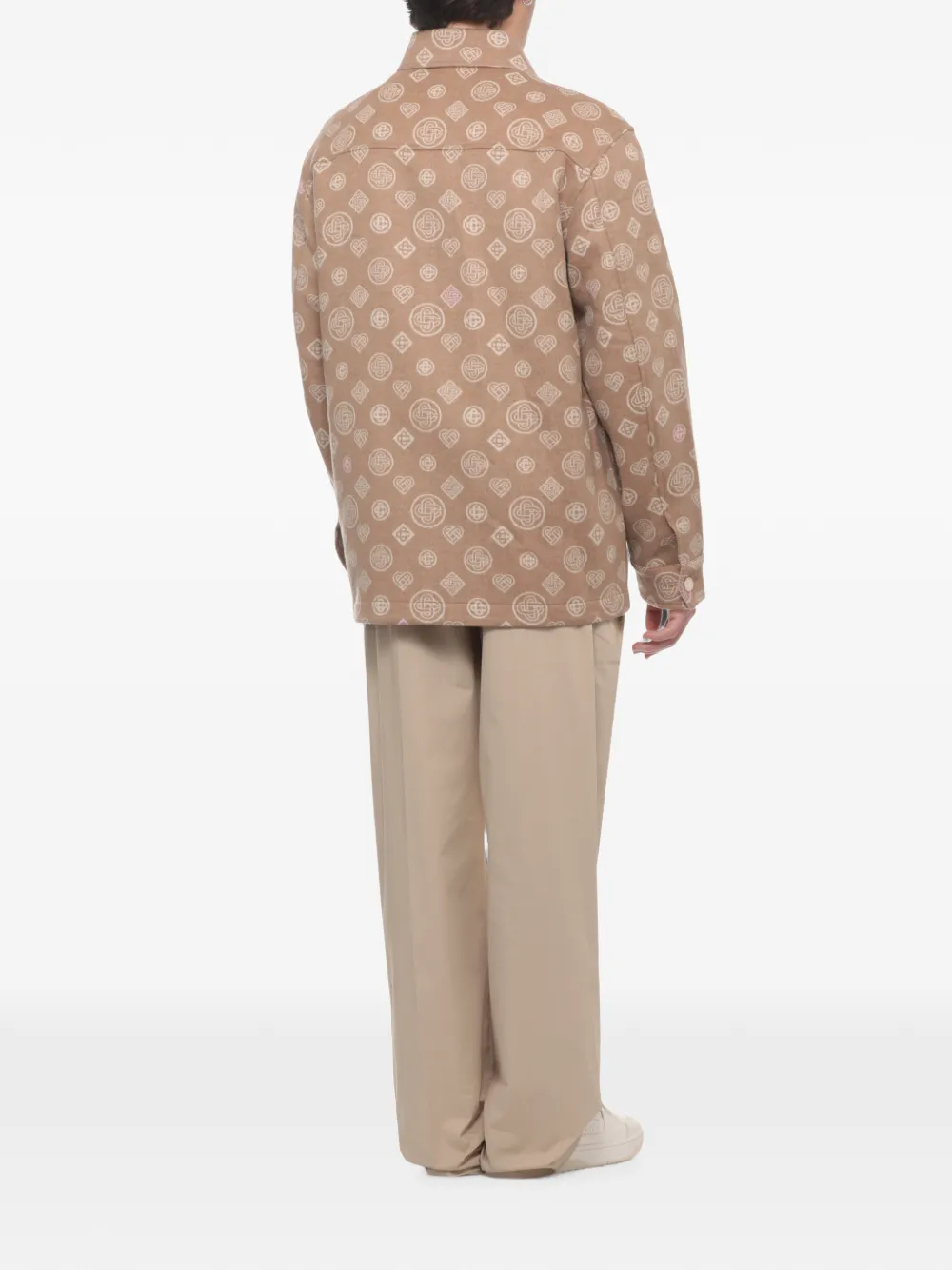 Casablanca Wollen shirtjack met monogram Beige