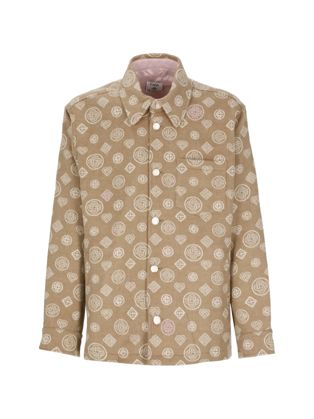 Casablanca monogram wool shirt jacket - Toni neutri
