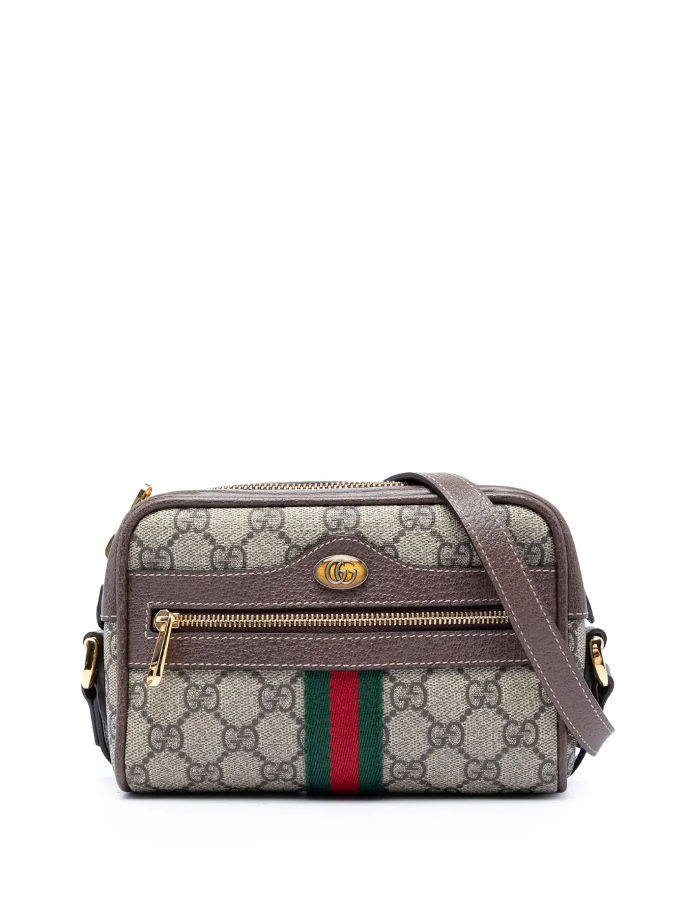 Gucci Pre-Owned 2016-2026 mini GG Supreme Flora Web Ophidia Umhängetasche - Nude