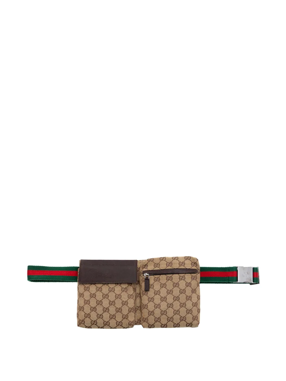Gucci Pre-Owned Marsupio in tela GG con doppia tasca e decorazione Web 2000-2015 - Toni neutri