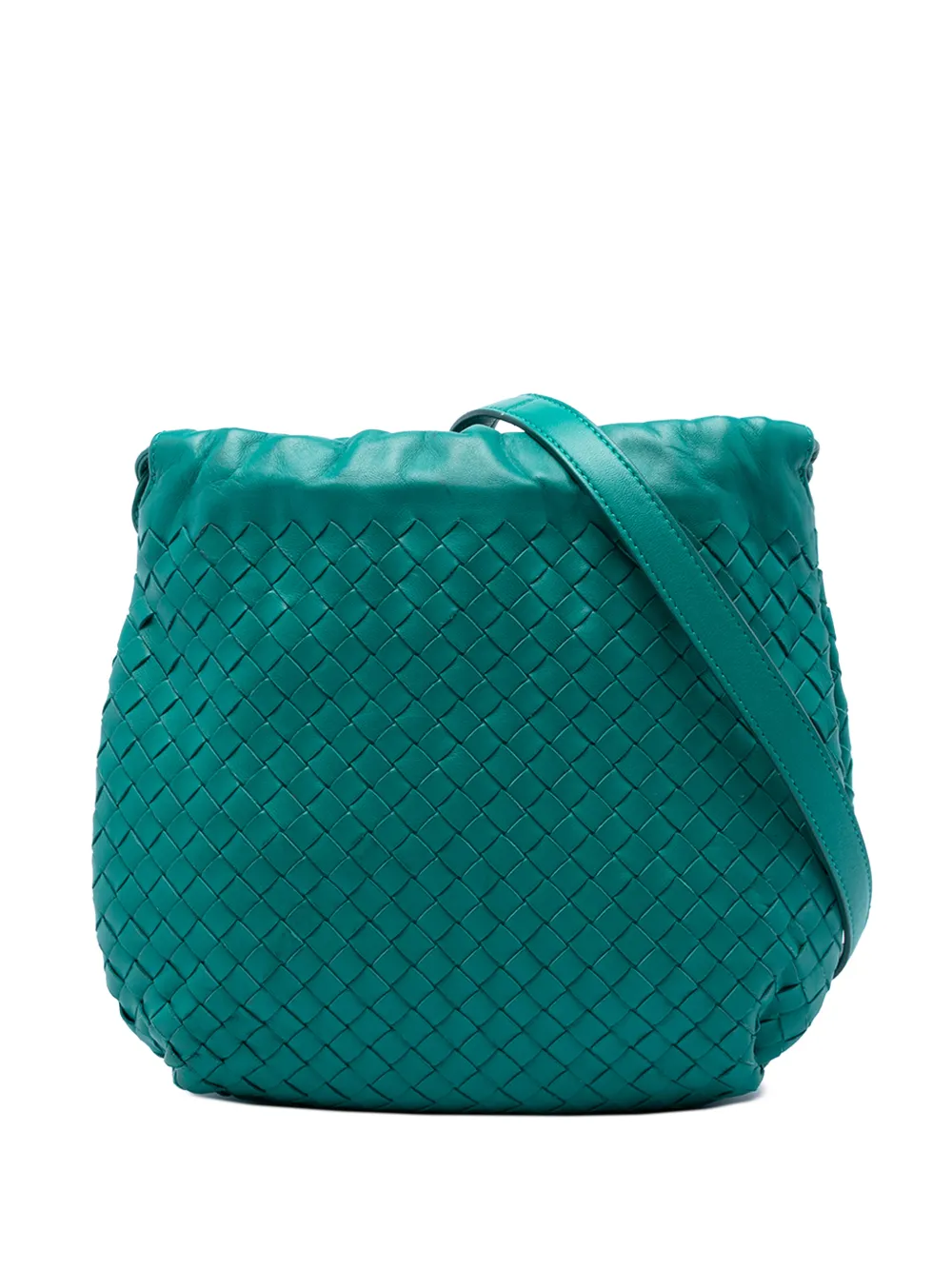 Bottega Veneta Pre-Owned Borsa a tracolla con design Intrecciato in nappa con coulisse 2010 - Verde