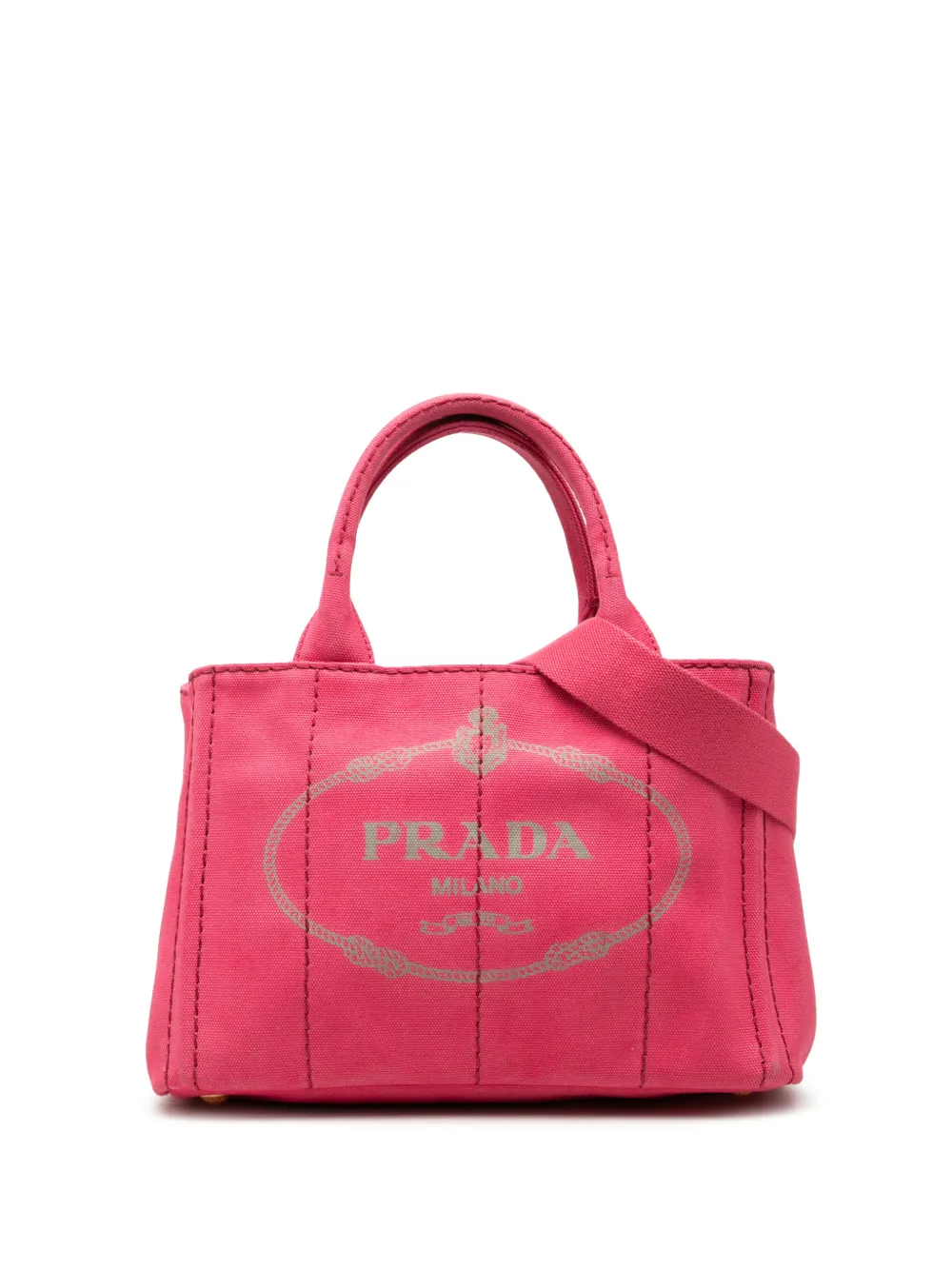 Prada Pre-Owned Borsa a tracolla Canapa piccola in tela con logo 2000-2013 - Rosa