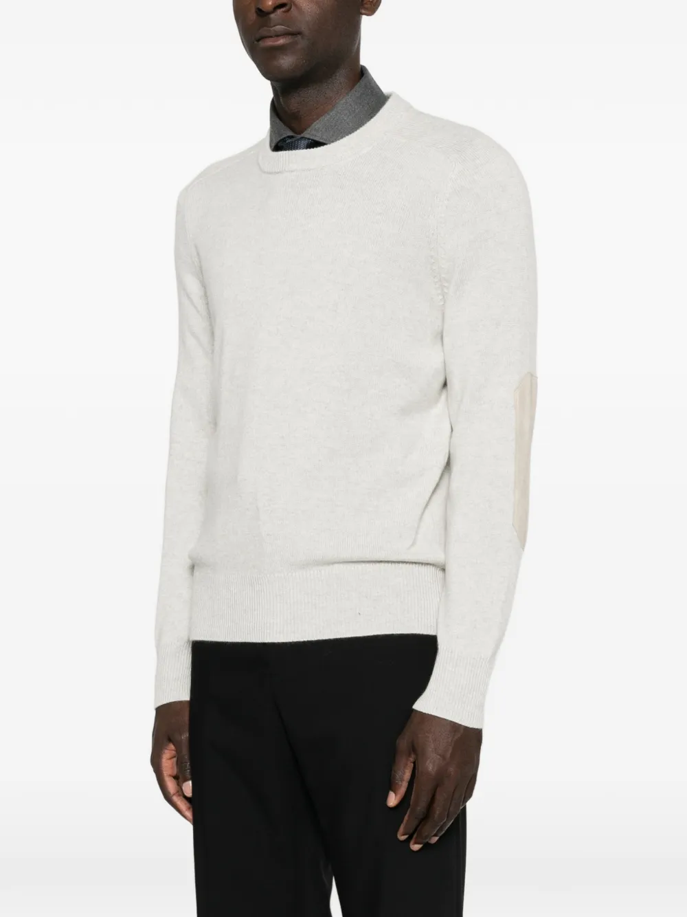 Brunello Cucinelli Sweater met elleboogpatch Grijs