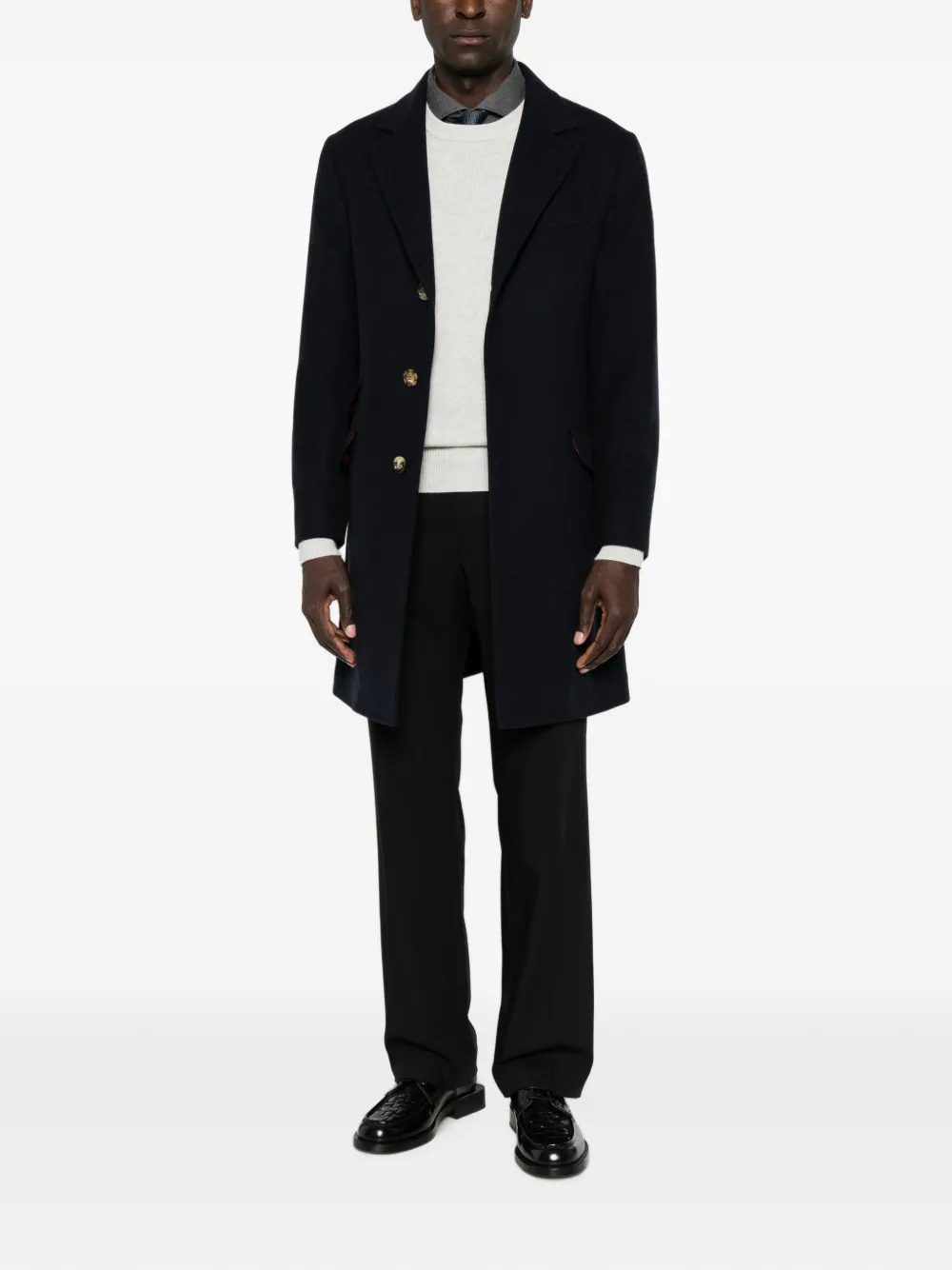 Brunello Cucinelli Sweater met elleboogpatch Grijs