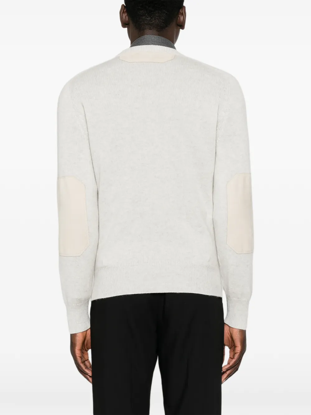 Brunello Cucinelli Sweater met elleboogpatch Grijs