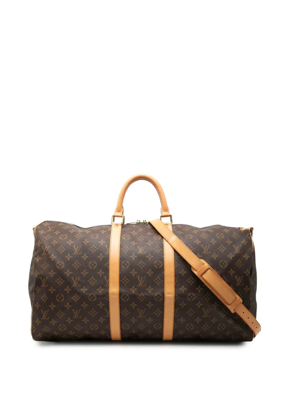 Louis Vuitton Pre-Owned Borsa da viaggio Keepall Bandouliere 55 con monogramma 2002 - Marrone