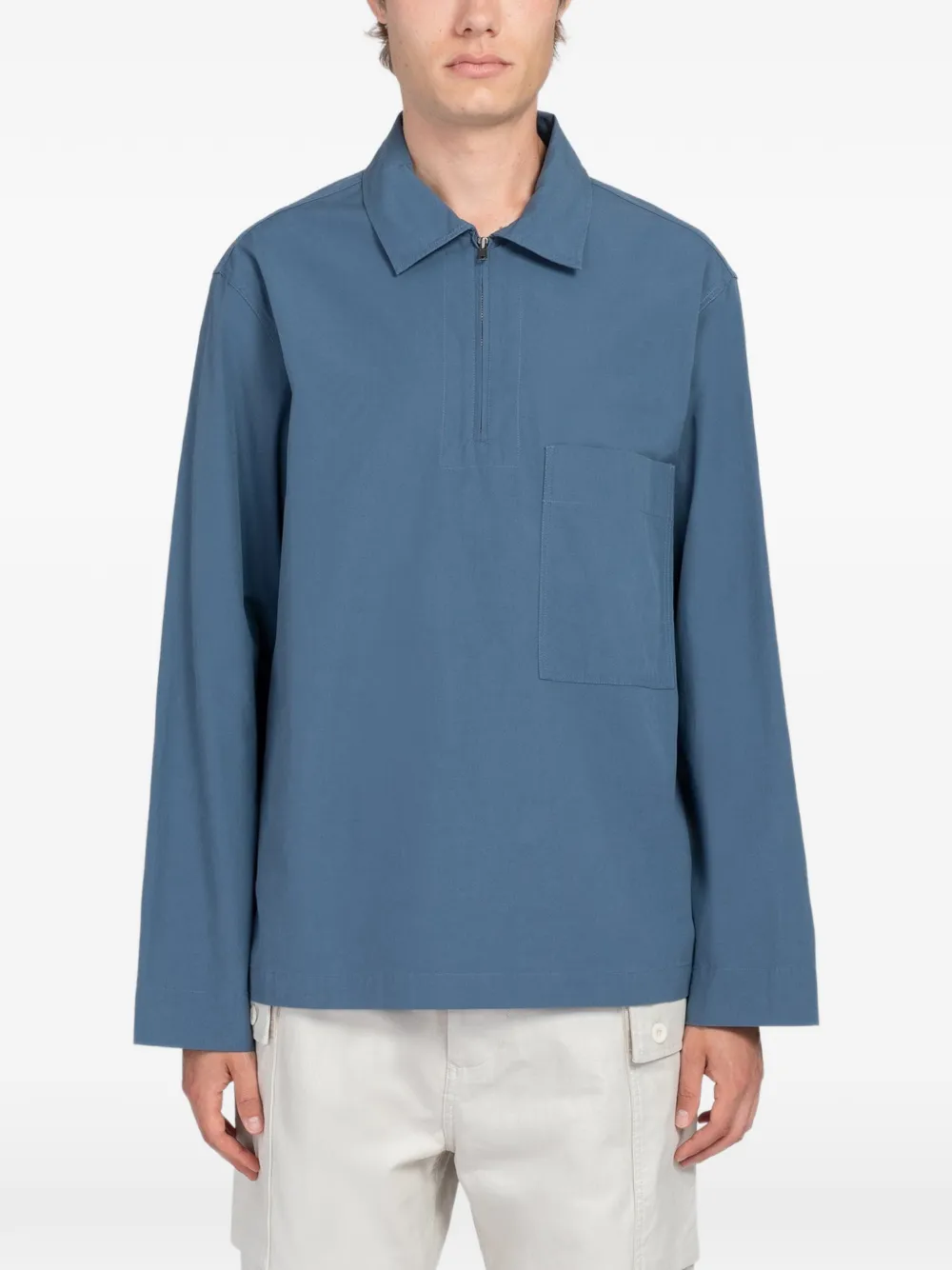 Margaret Howell half-zip long-sleeve shirt - Blau