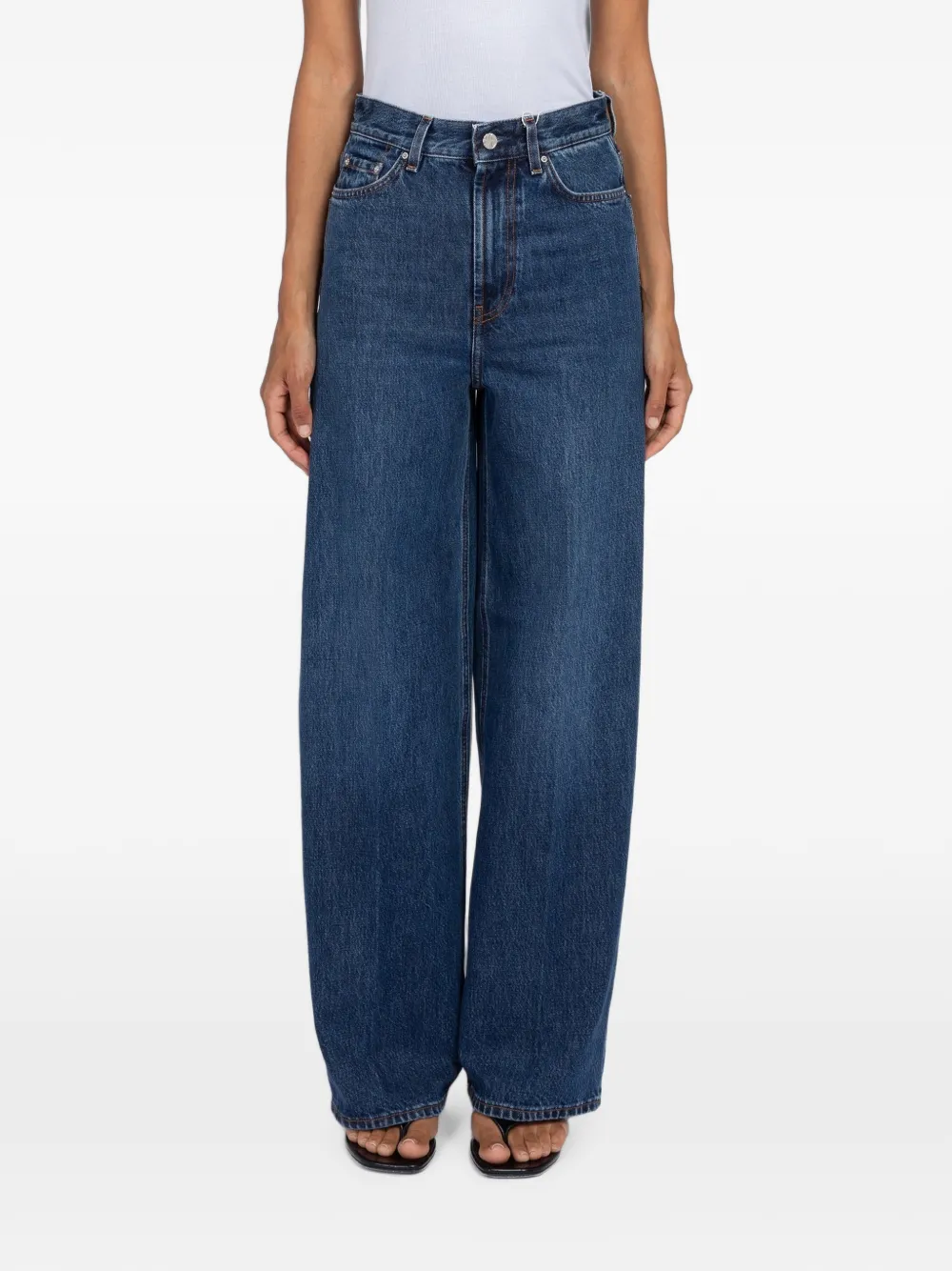 TOTEME pleated wide-leg jeans - Blu