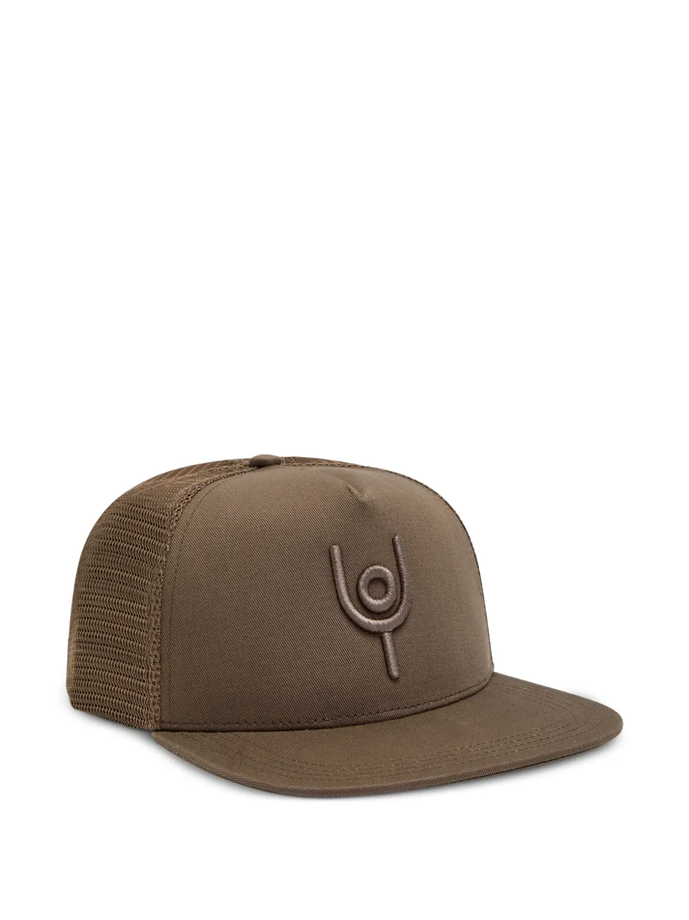 NOW YOU LIVE Trucker embroidered-logo cap - Braun