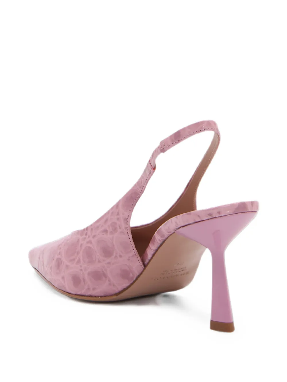Notabene Emmely 70 crocodile-effect square-toe pumps Roze