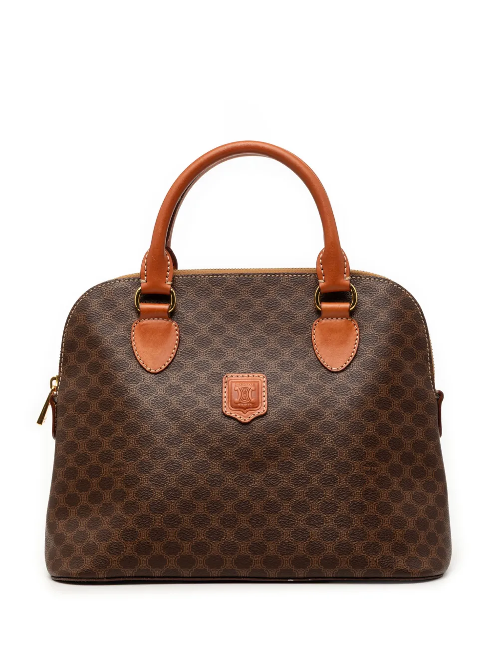 Celine Pre-Owned Borsa a mano in tela cerata Macadam con design curvo 1996 - Marrone