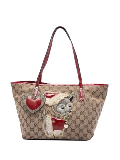 Gucci Pre-Owned 2016-2026 Small GG Canvas Brando Guccioli Holiday Chihuahua tote bag