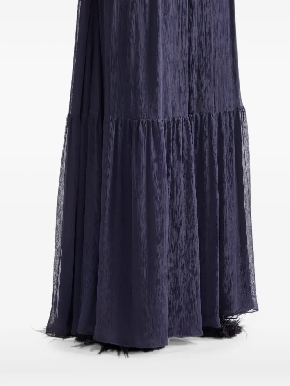 ERDEM Maxi-rok met gelaagde zoom Blauw