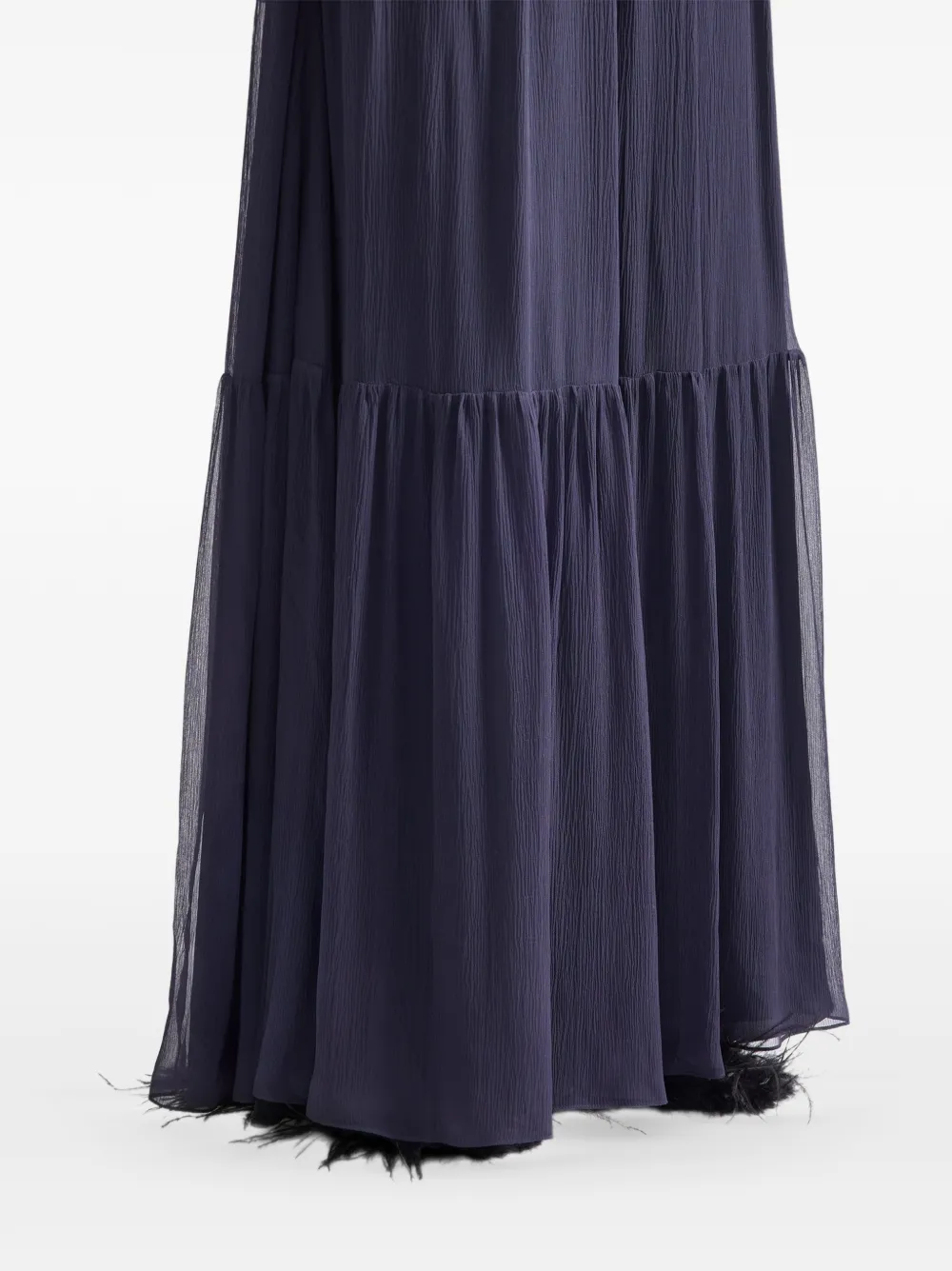 ERDEM Tiered-hem Maxi Skirt in Blue, view 4