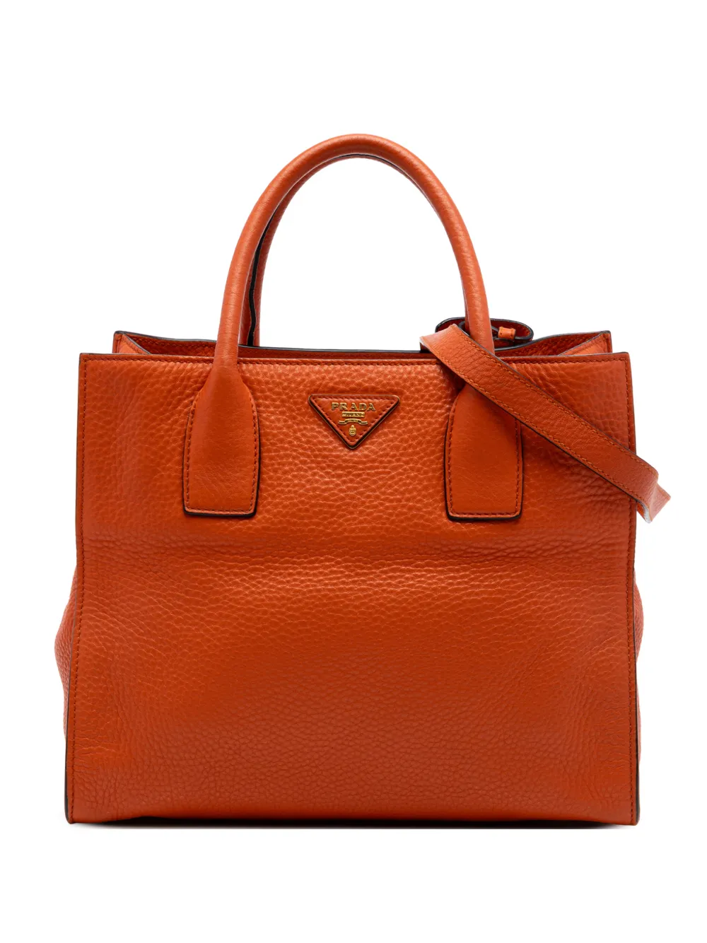 Prada Pre-Owned Borsa tote Vitello Daino Open convertibile 2010-2025 - Arancione