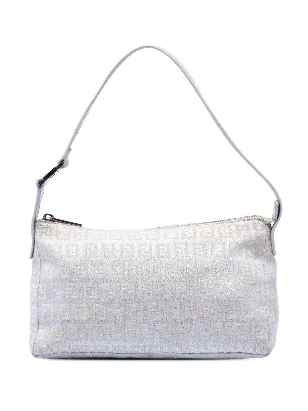 Fendi Pre-Owned Pochette in tela metallizzata con motivo Zucchino 2000-2010 - Argento