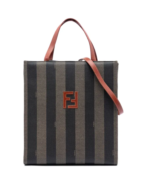 Fendi Pre-owned 20th Century Pequin Coated Canvas FF Convertible Backpack in Brown