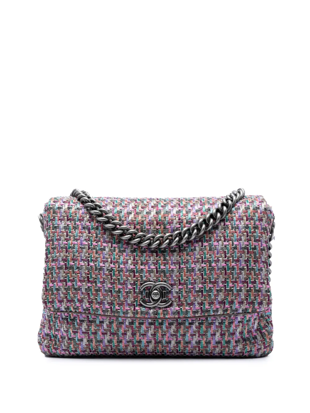 CHANEL Pre-Owned Borsa a tracolla CC in tweed multicolore 2015-2016 - Viola