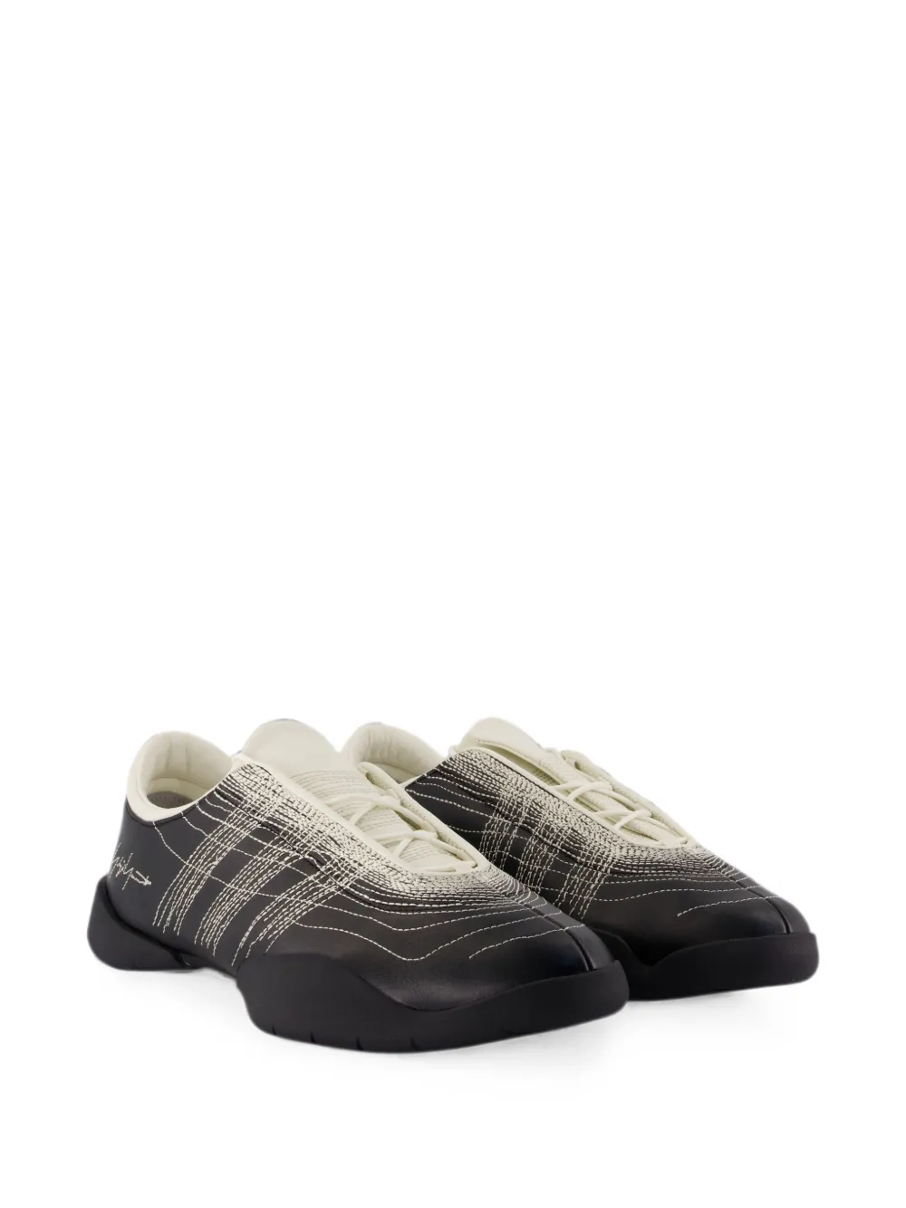Y-3 Regu embroidered low-top sneakers Zwart