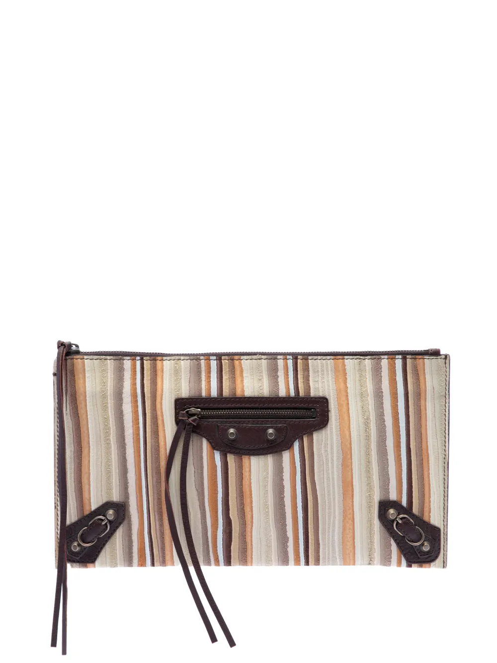 Balenciaga Pre-Owned Clutch Papier a righe 2005-2026 - Toni neutri