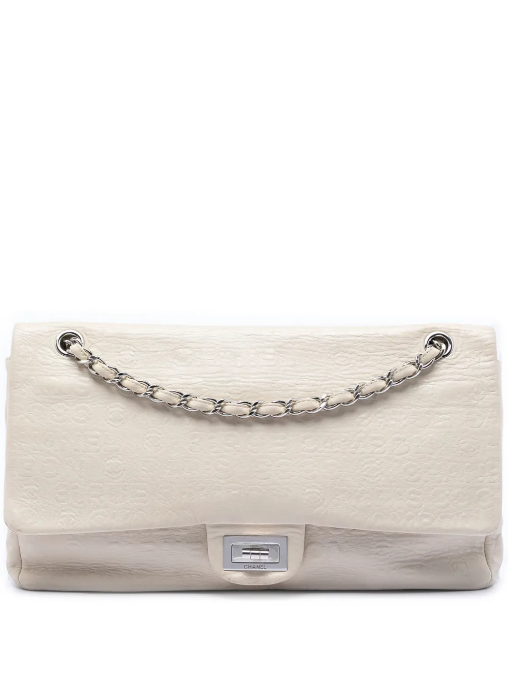 CHANEL Pre-Owned Borsa a spalla Maxi Goffrata 31 Rue Cambon Reissue 2.55 Double Flap 2008-2009 - Bianco