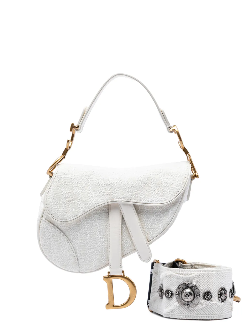 Christian Dior Pre-Owned 2020 mini Oblique Satchel-Tasche aus Canvas - Weiß