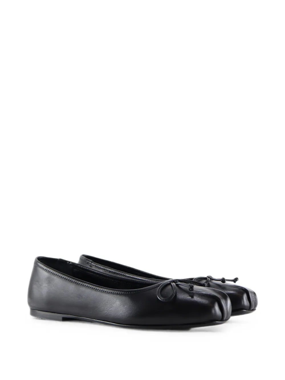 Notabene Serena bow-detail square-toe ballet flats Zwart