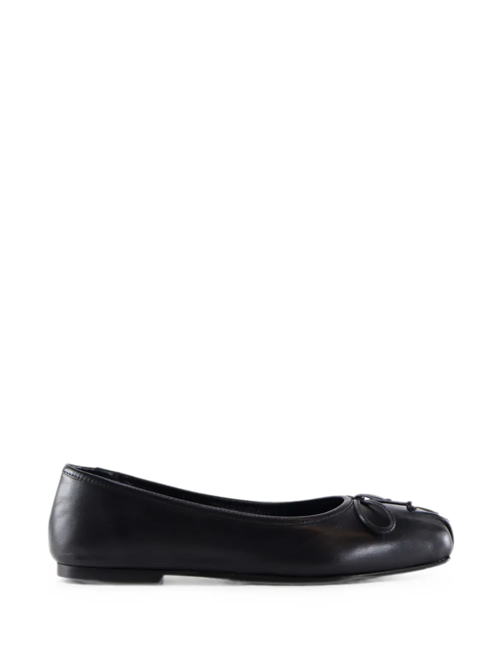 Notabene Serena bow-detail square-toe ballet flats Zwart
