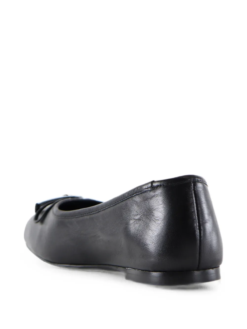 Notabene Serena bow-detail square-toe ballet flats Zwart