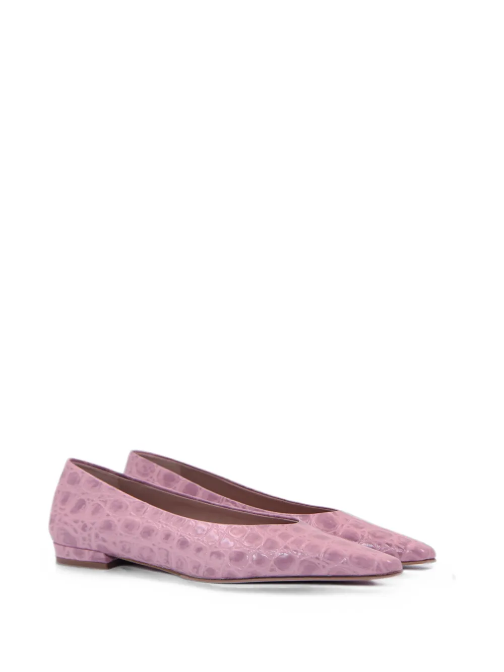 Notabene Gisla crocodile-effect ballet flats Roze