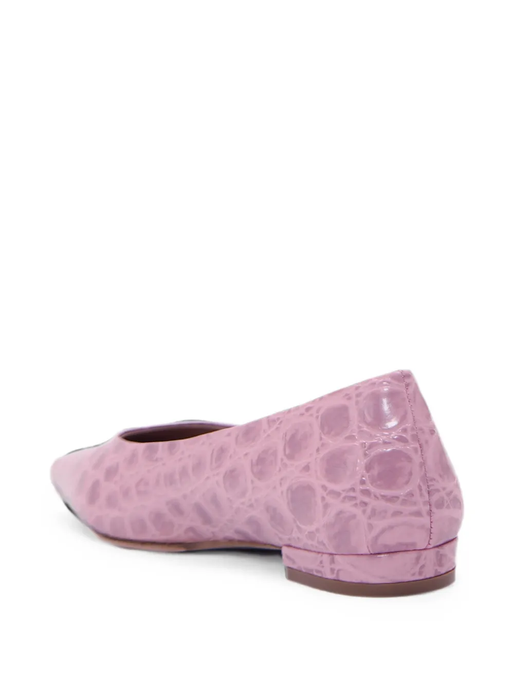 Notabene Gisla crocodile-effect ballet flats Roze