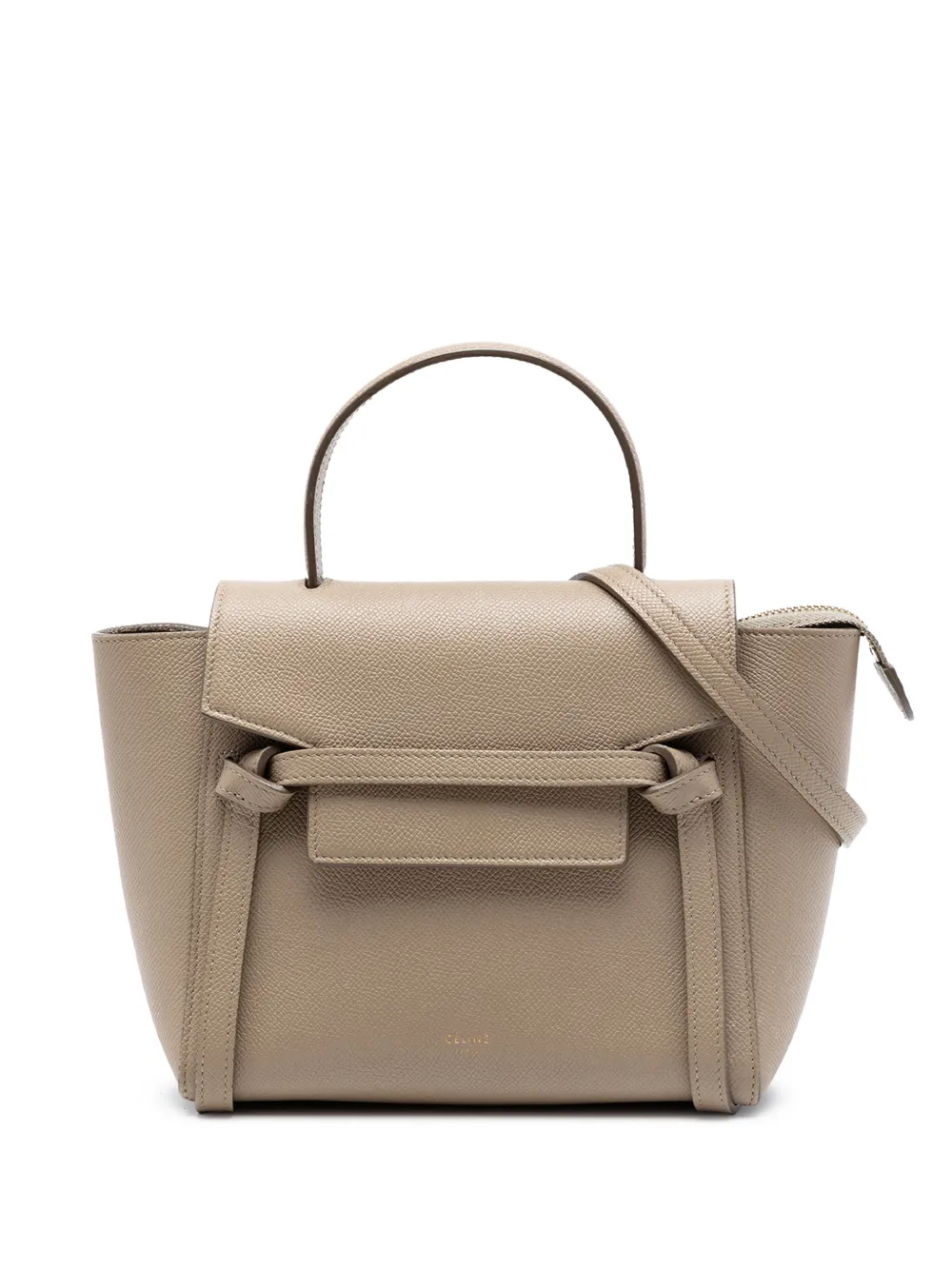 Celine Pre-Owned Borsa a tracolla Belt Bag Nano in pelle di vitello pieno fiore 2010-2026 - Marrone