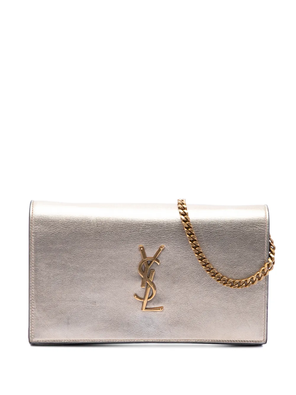 Saint Laurent Pre-Owned Borsa a tracolla Kate media in pelle di vitello metallizzata con monogramma 2018 - Rosa