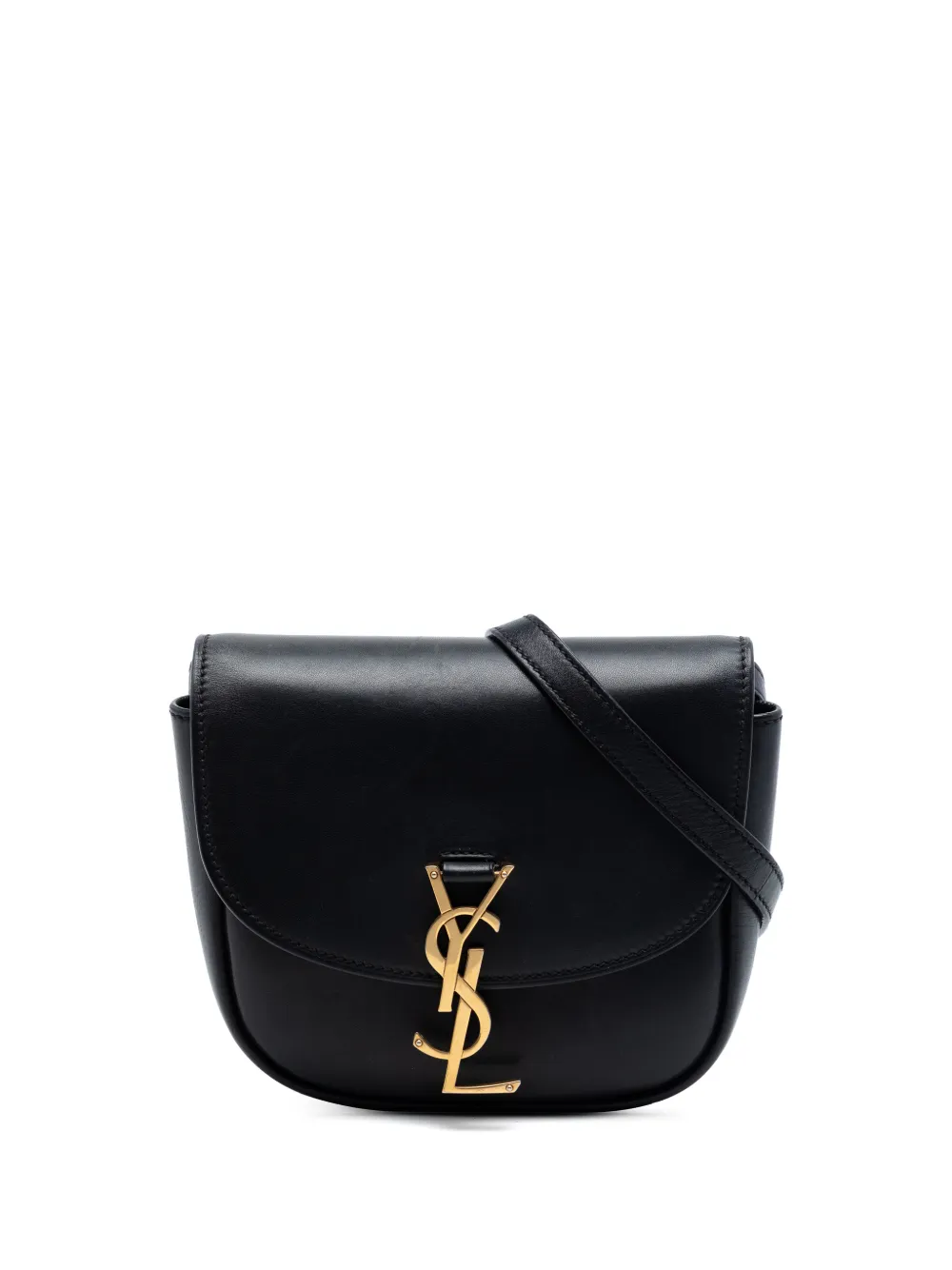 Saint Laurent Pre-Owned Borsa a tracolla Kaia piccola in pelle con monogramma 2021 - Nero