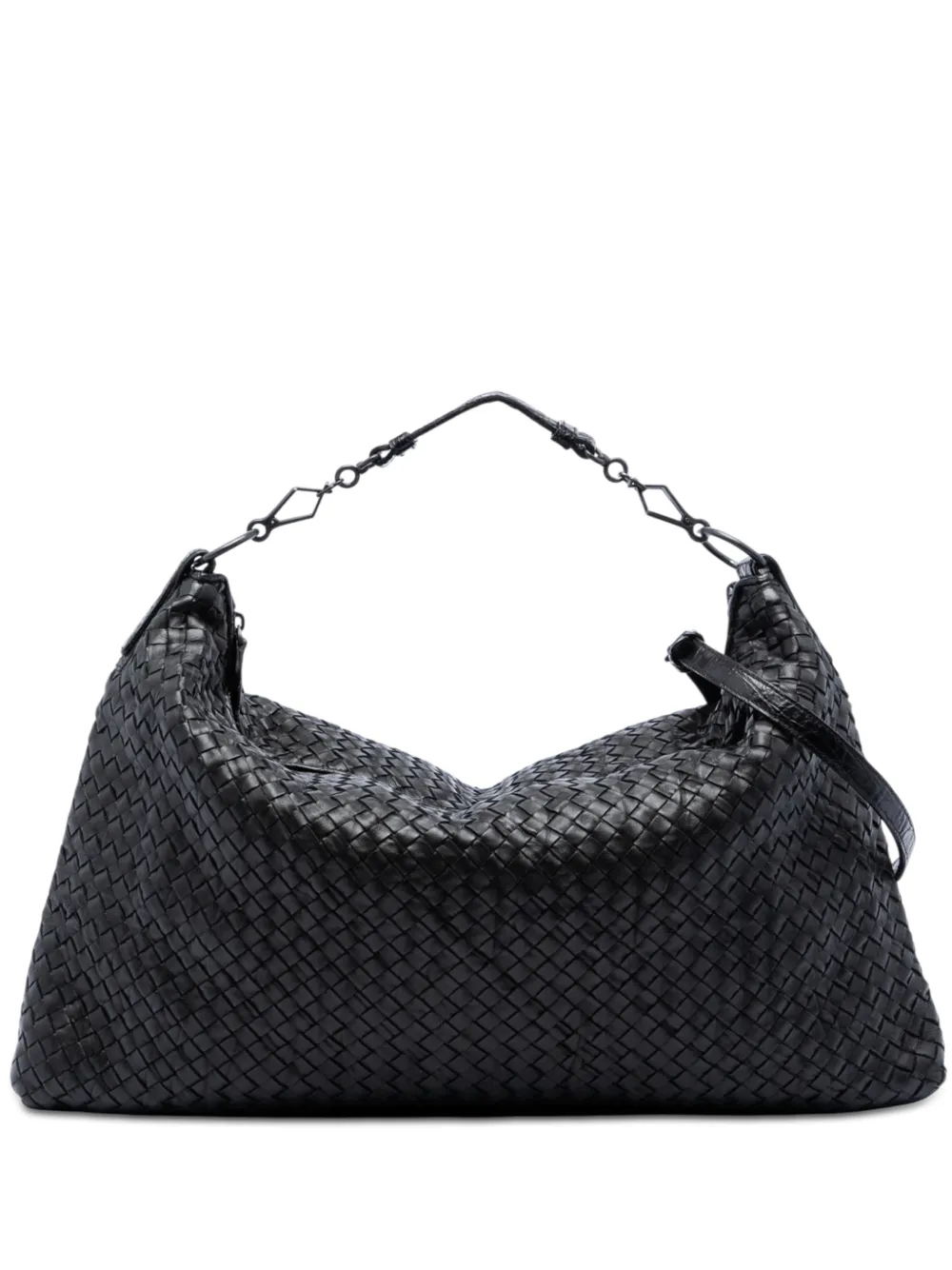 Bottega Veneta Pre-Owned Borsa a tracolla in nappa con motivo Intrecciato 2007 - Nero