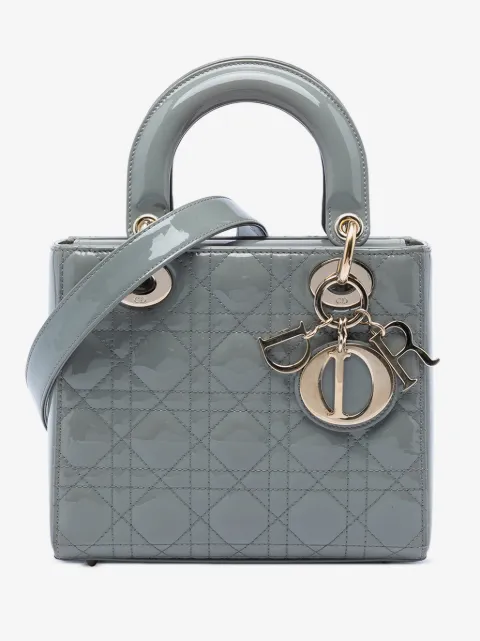 Christian Dior Pre-Owned bolsa satchel Small Patent Cannage Lady Dior 2020