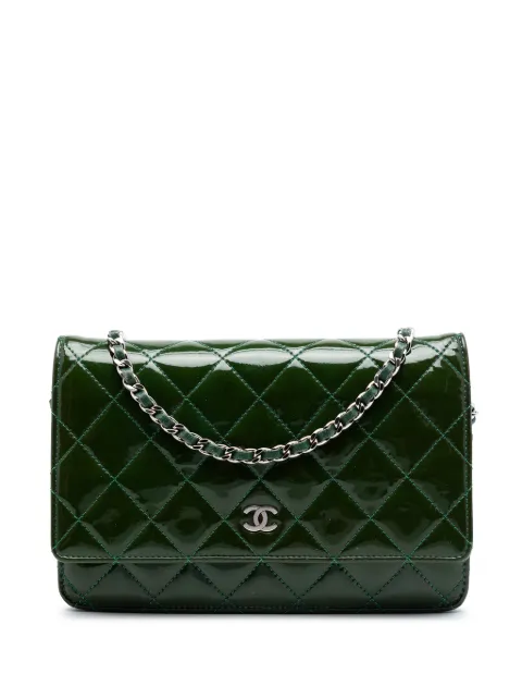 CHANEL Pre-Owned 2011 CC Quilted Patent Wallet On Chain crossbody bag