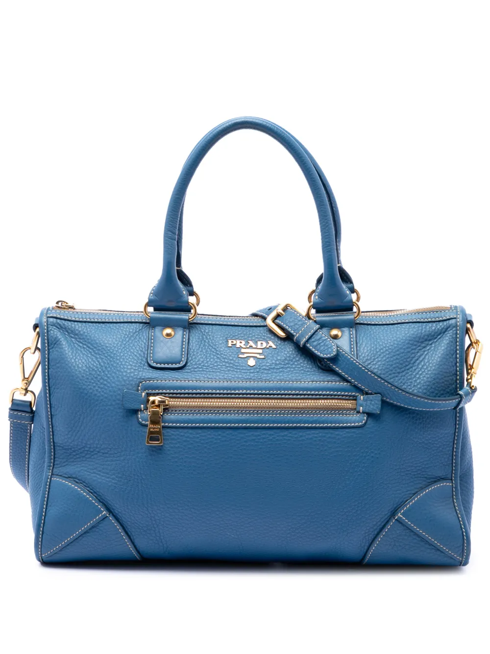 Prada Pre-Owned Borsa a tracolla in vitello e daino 2011-2014 - Blu