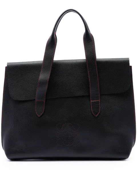 Loewe Pre-Owned 2010-2026 Grained Calfskin Anagram Briefcase business bag