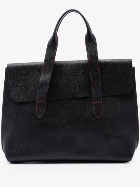 Loewe Pre-Owned 2010-2026 Grained Calfskin Anagram Briefcase business bag