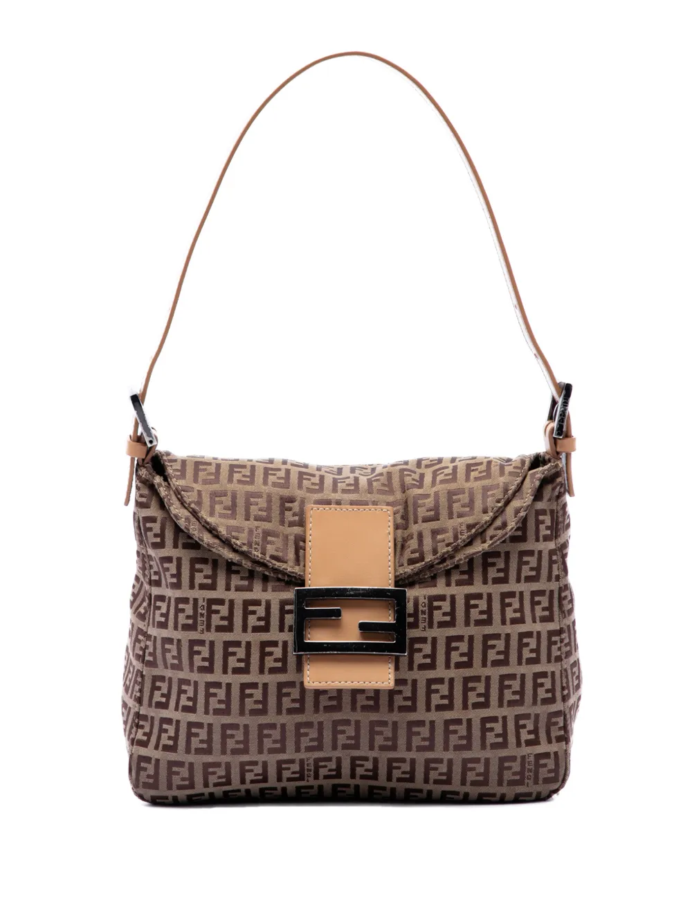 Fendi Pre-Owned Borsa a spalla Mamma in tela con doppio battente e motivo Zucchino 2000-2010 - Marrone