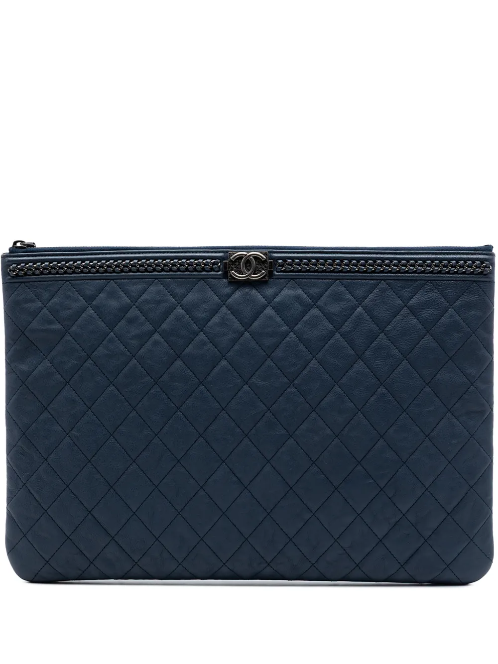 CHANEL Pre-Owned Clutch Boy O Case trapuntata 2016-2017 - Blu