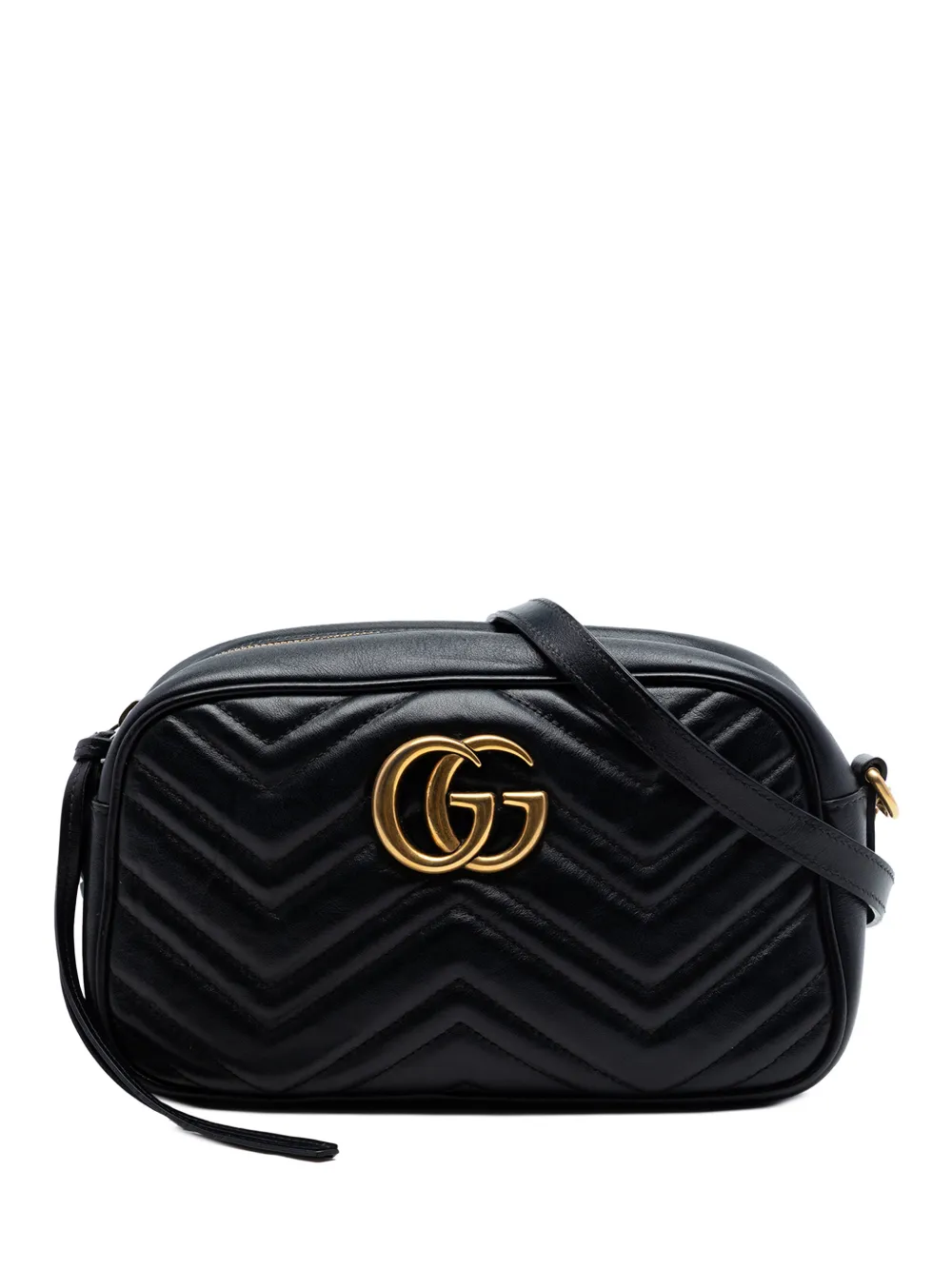 Gucci Pre-Owned Borsa a tracolla GG Marmont piccola effetto matelassé 2016-2026 - Nero
